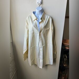 Striped Yellow and Blue Button-Down Shirt – Paul Fredrick – Size 19-37